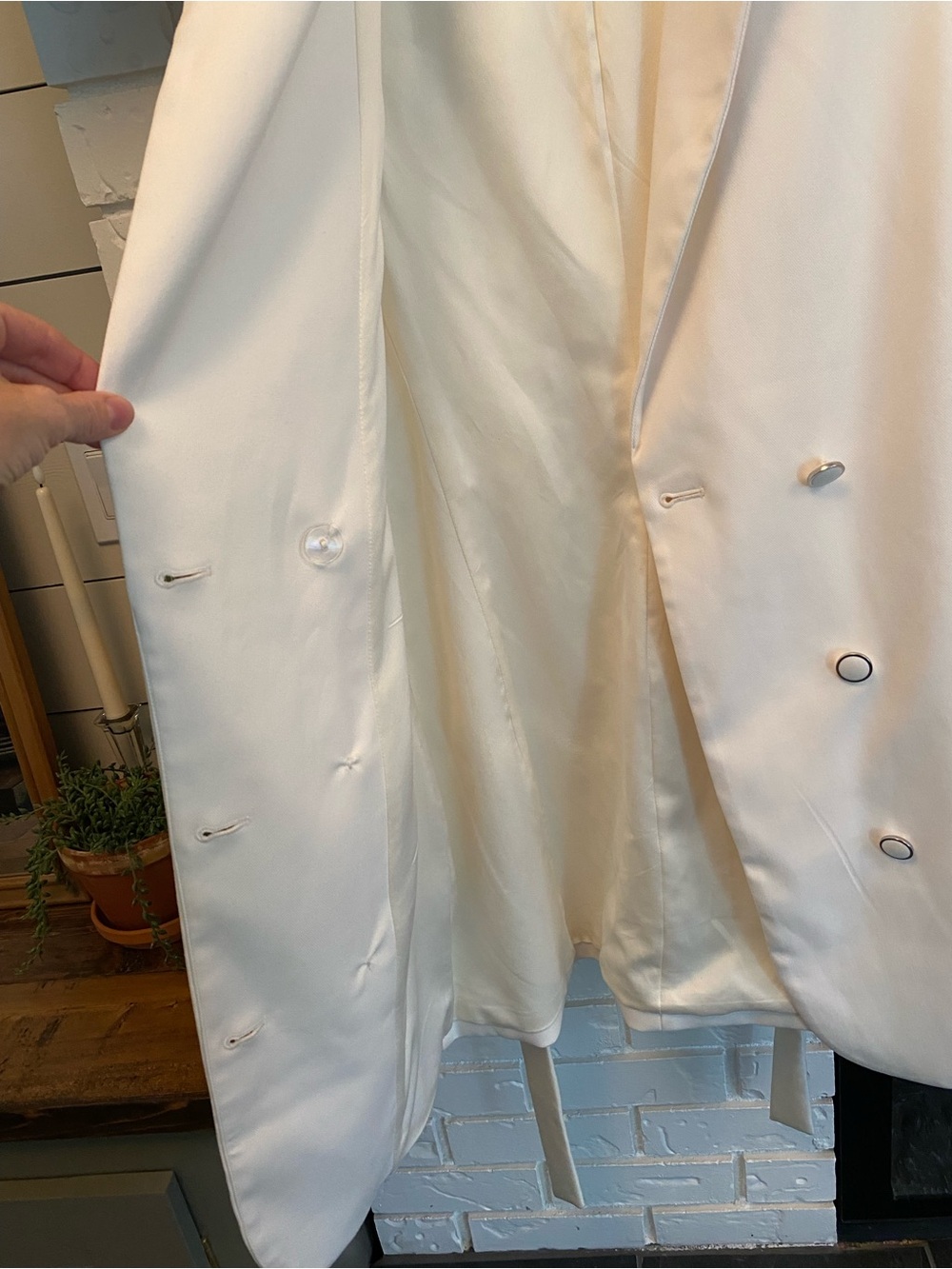 Guess Ivory Sleeveless Double-Breasted Belted Vest Blazer Dress Size 6 Old Money - Picture 7 of 14